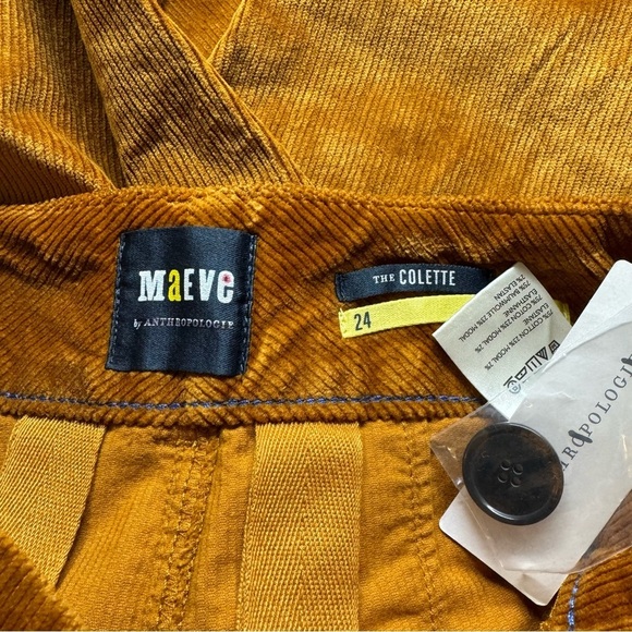 NWT Anthropologie Maeve The Colette Cropped Cord Wide Leg Bronze 24 - Picture 8 of 12